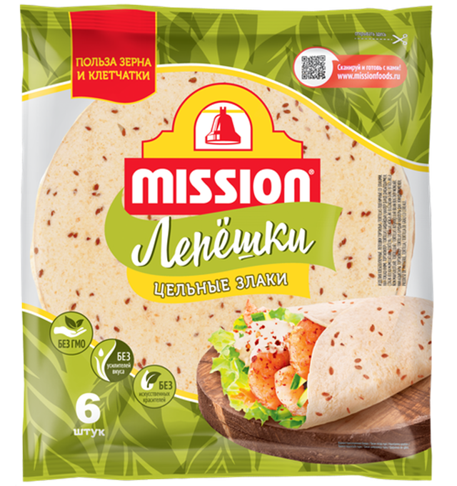 Пшеничные лепёшки MISSION Цельные злаки