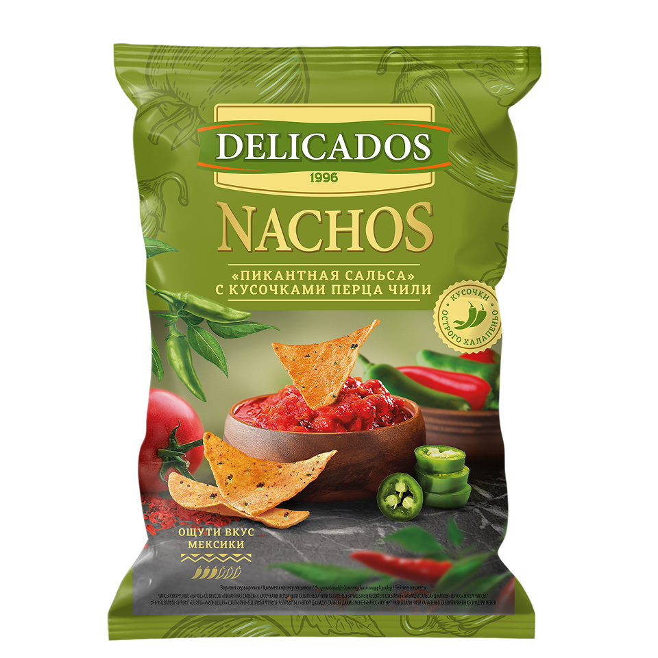 DELICADOS Начос "Пикантная сальса" с кусочками перца чили (1)