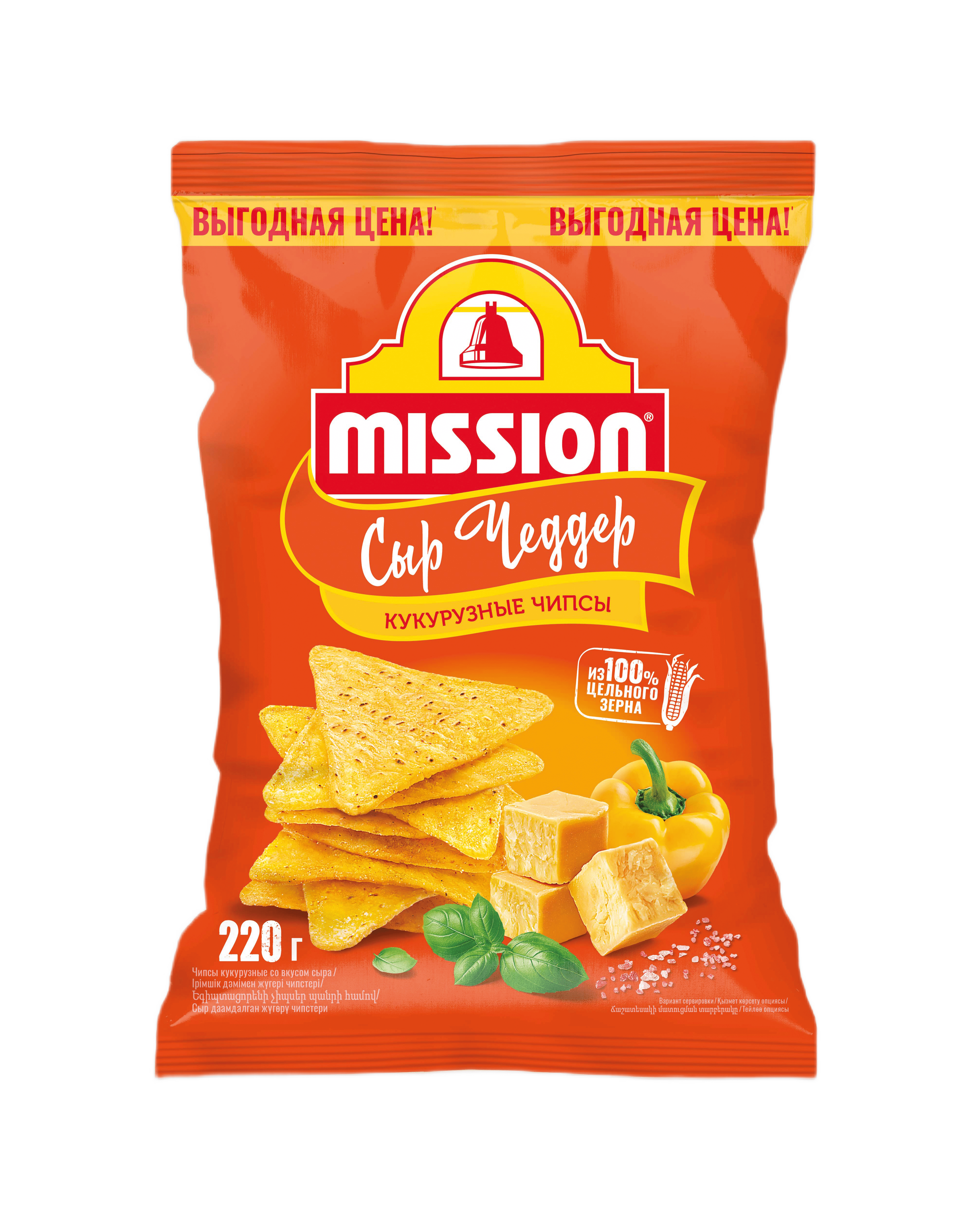 Чипсы MISSION Сыр Чеддер 220